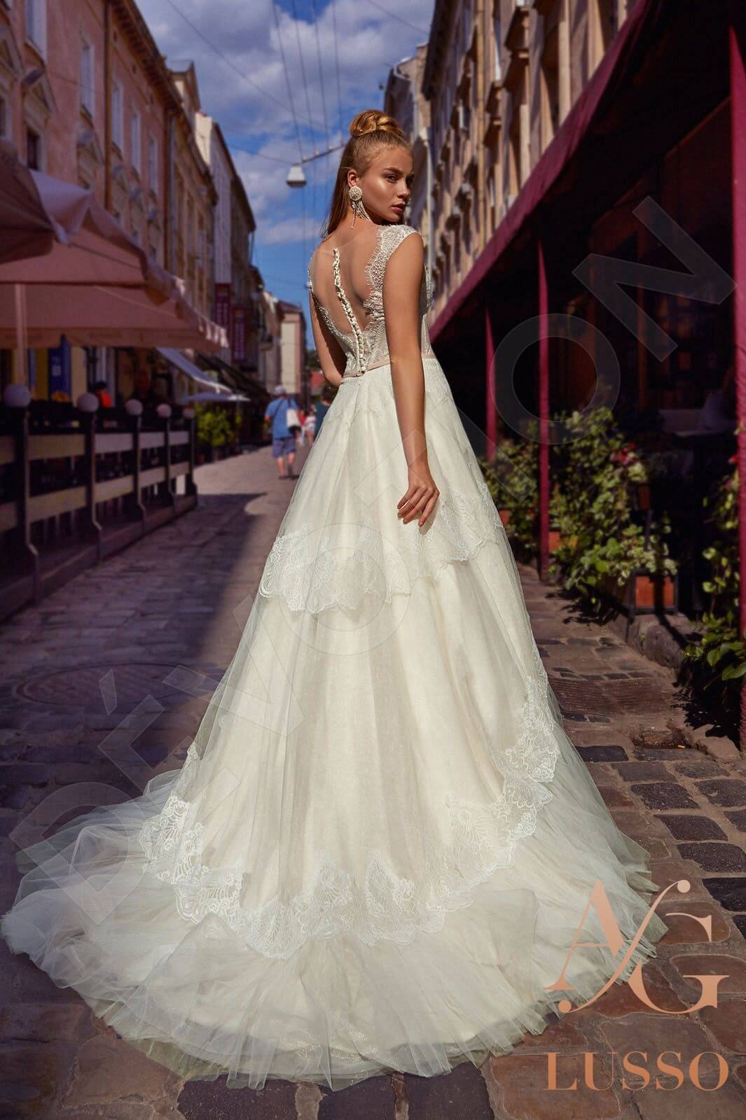 Lanonia Full back A-line Sleeveless Wedding Dress Back