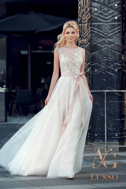 Lermissa Open back A-line Sleeveless Wedding Dress Front