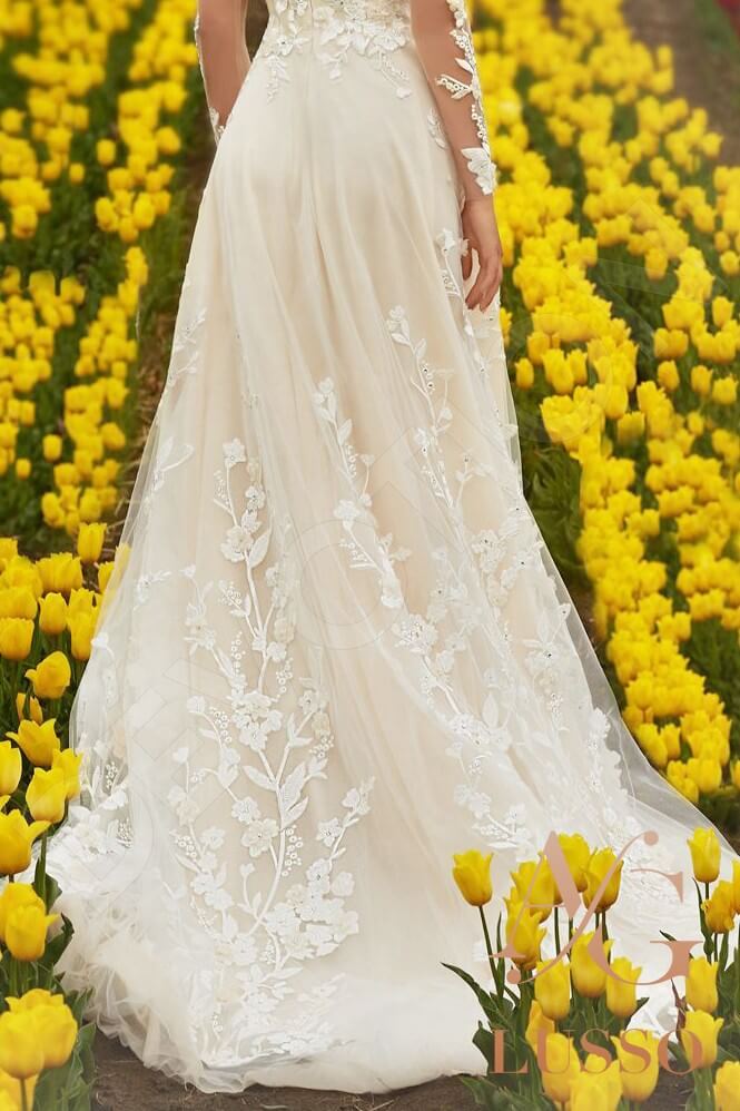 Lavinia Open back A-line Long sleeve Wedding Dress 4