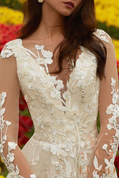 Lavinia Open back A-line Long sleeve Wedding Dress 5