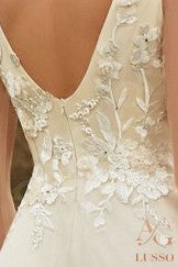 Lavinia Open back A-line Long sleeve Wedding Dress 7