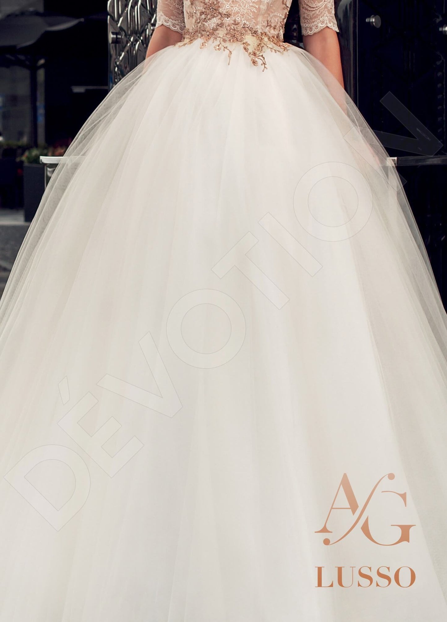 Kelissa Open back Princess/Ball Gown Half sleeve Wedding Dress 6