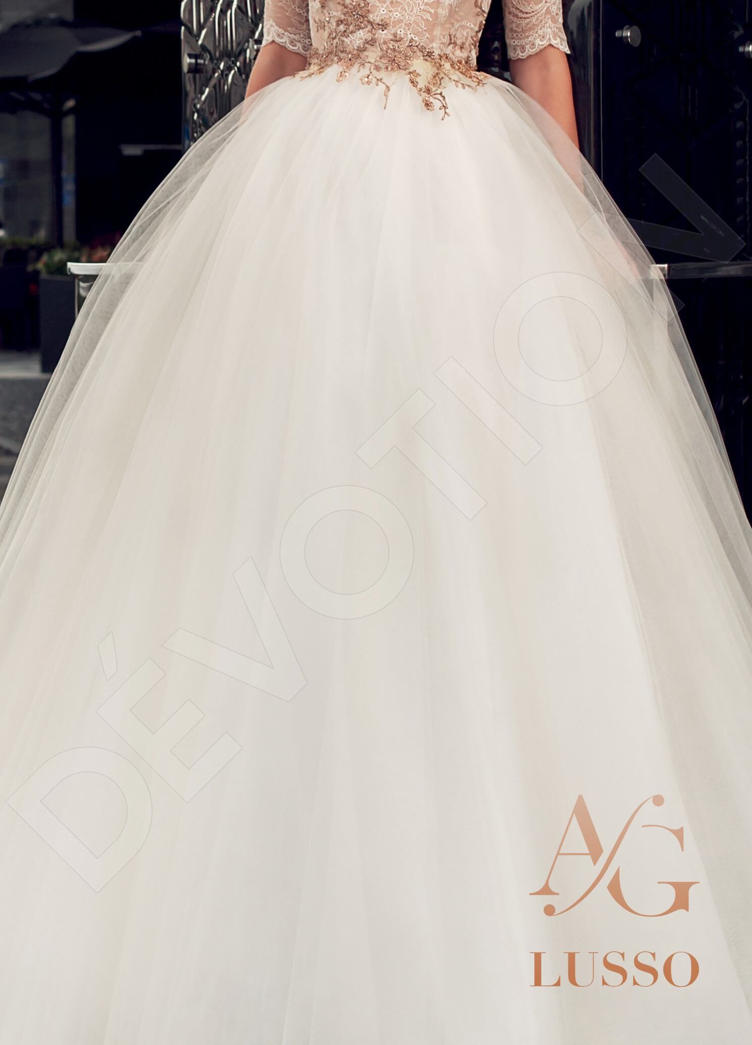Kelissa Princess/Ball Gown Boat/Bateau Champagne Maroon Ivory Wedding dress