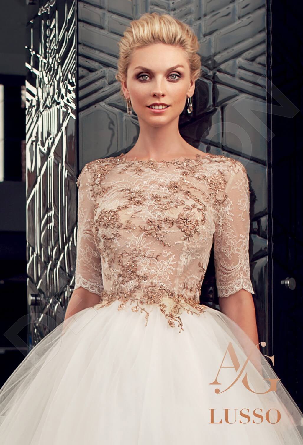 Kelissa Open back Princess/Ball Gown Half sleeve Wedding Dress 2
