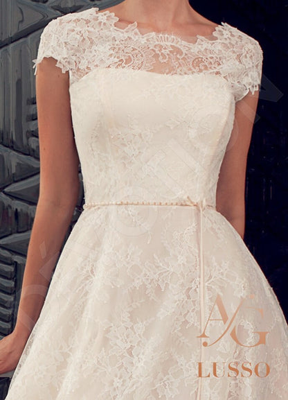Stormia Open back A-line Short/ Cap sleeve Wedding Dress 4
