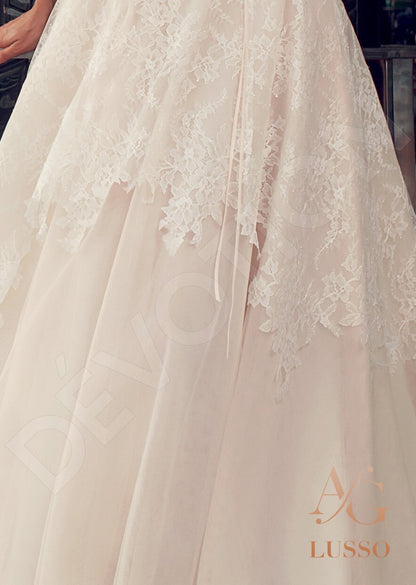 Stormia Open back A-line Short/ Cap sleeve Wedding Dress 7