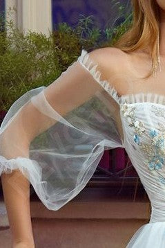 Lenore A-line Off-shoulder/Drop shoulders Milk Wedding dress