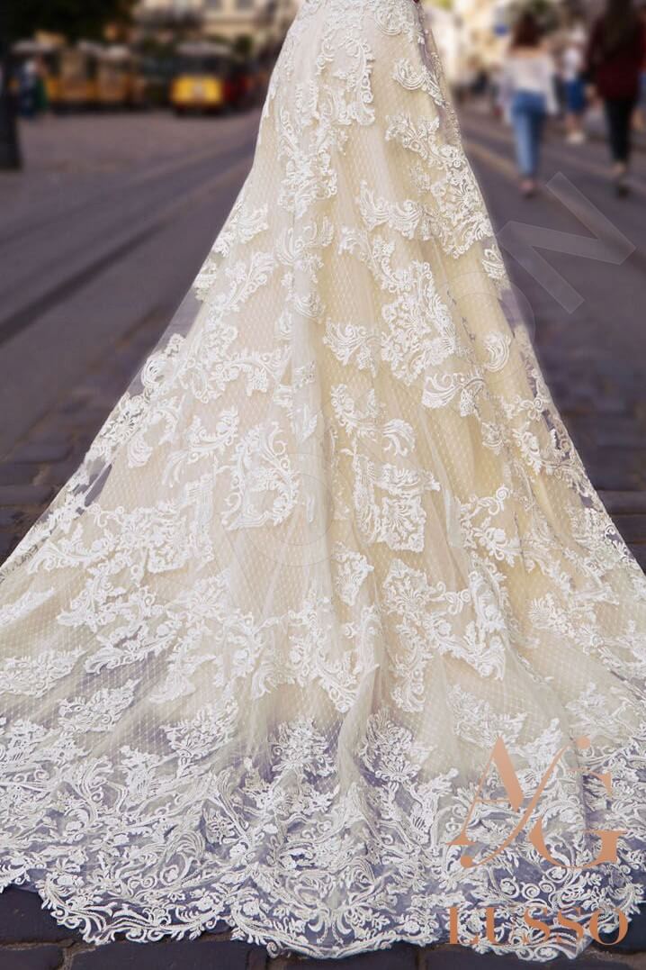 Marianela Full back A-line Short/ Cap sleeve Wedding Dress 4