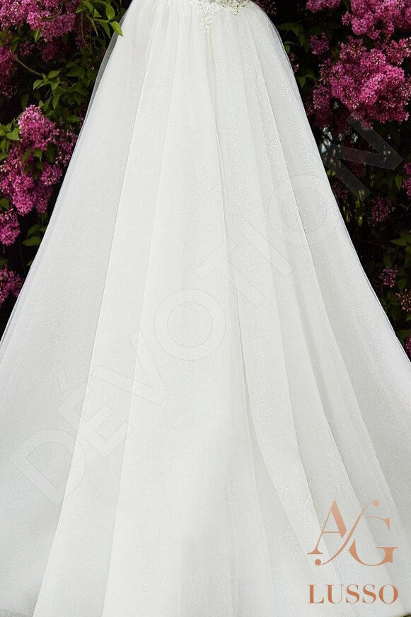 Maureli Full back A-line Short/ Cap sleeve Wedding Dress 3