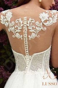 Maureli Full back A-line Short/ Cap sleeve Wedding Dress 5