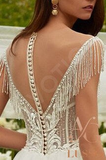 Meleka Full back A-line Sleeveless Wedding Dress 5