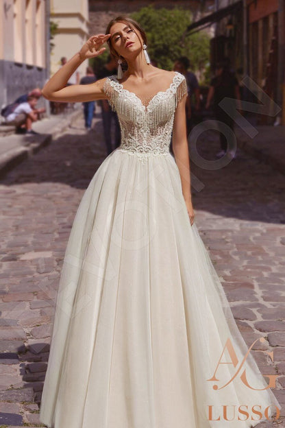 Orsala Full back A-line Sleeveless Wedding Dress Front