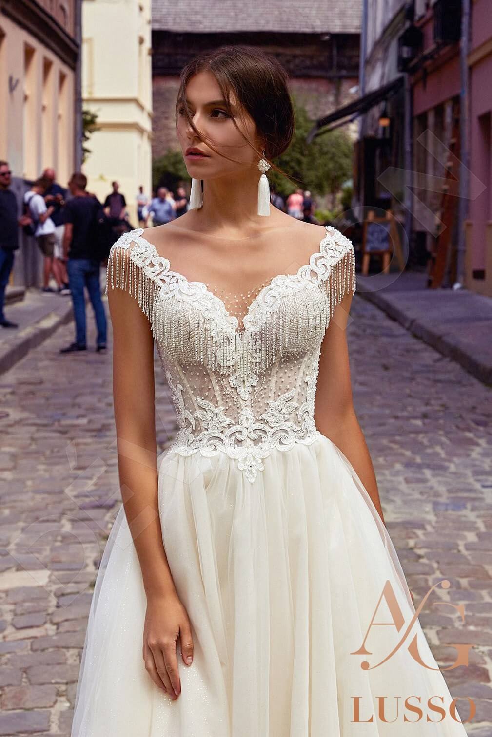 Orsala A-line Illusion Milk Wedding dress