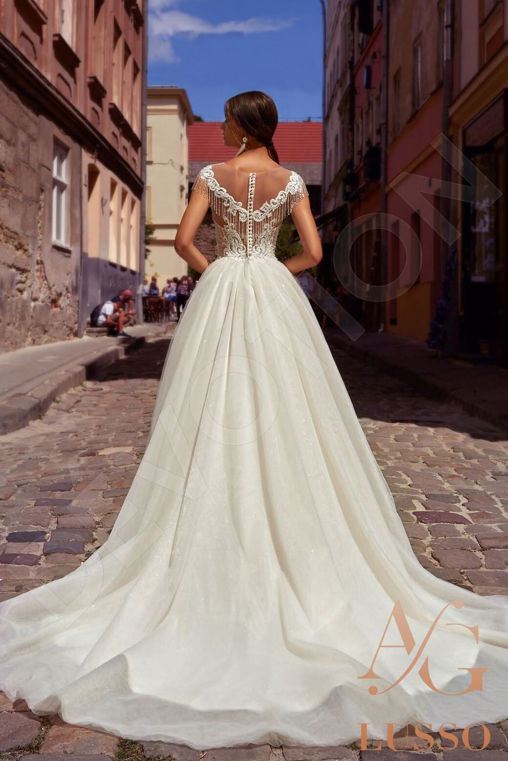 Orsala A-line Illusion Milk Wedding dress
