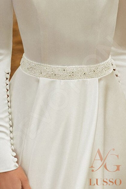 Rozelva Open back A-line Long sleeve Wedding Dress 4