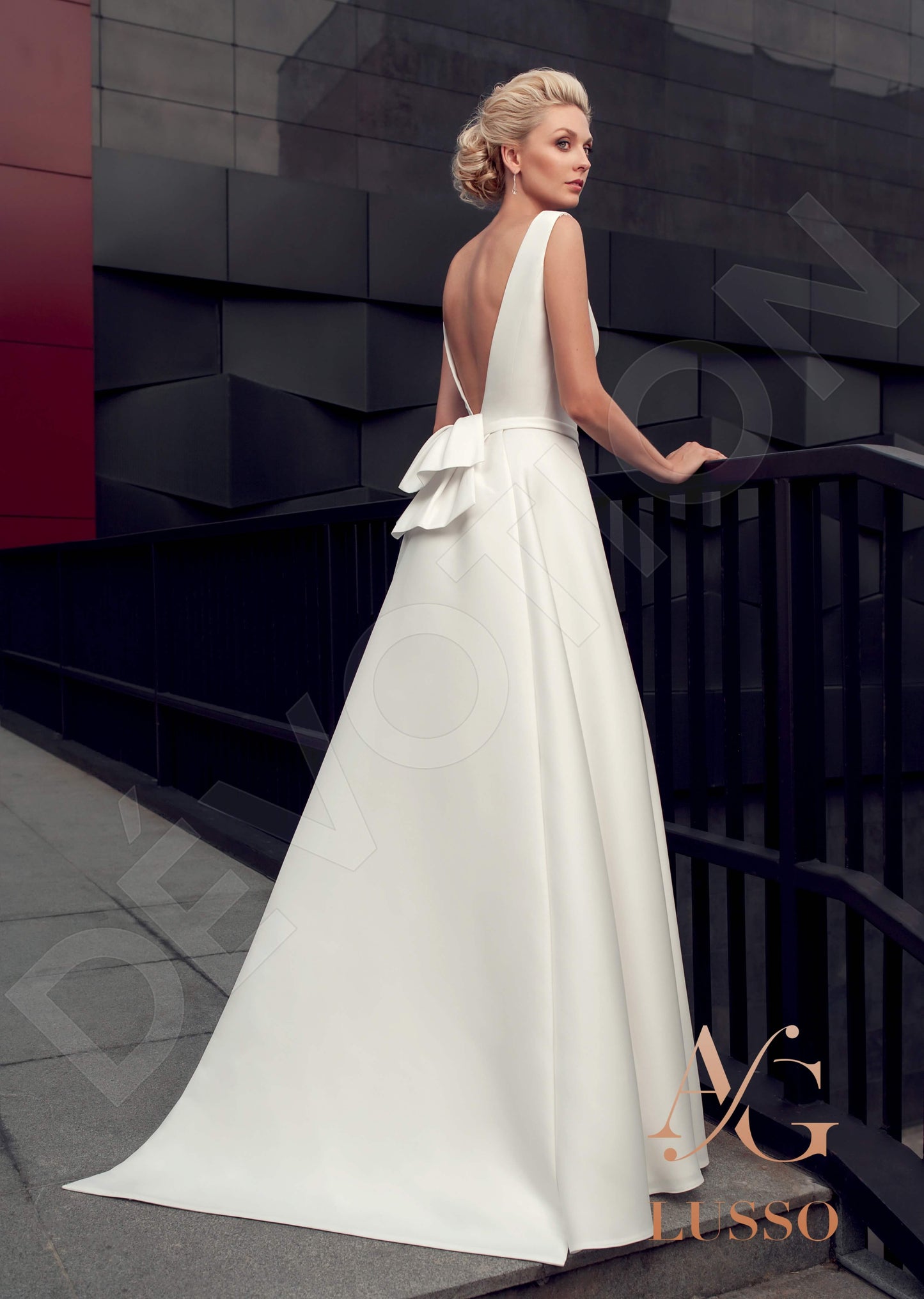 Joseanna Open back A-line Sleeveless Wedding Dress Back