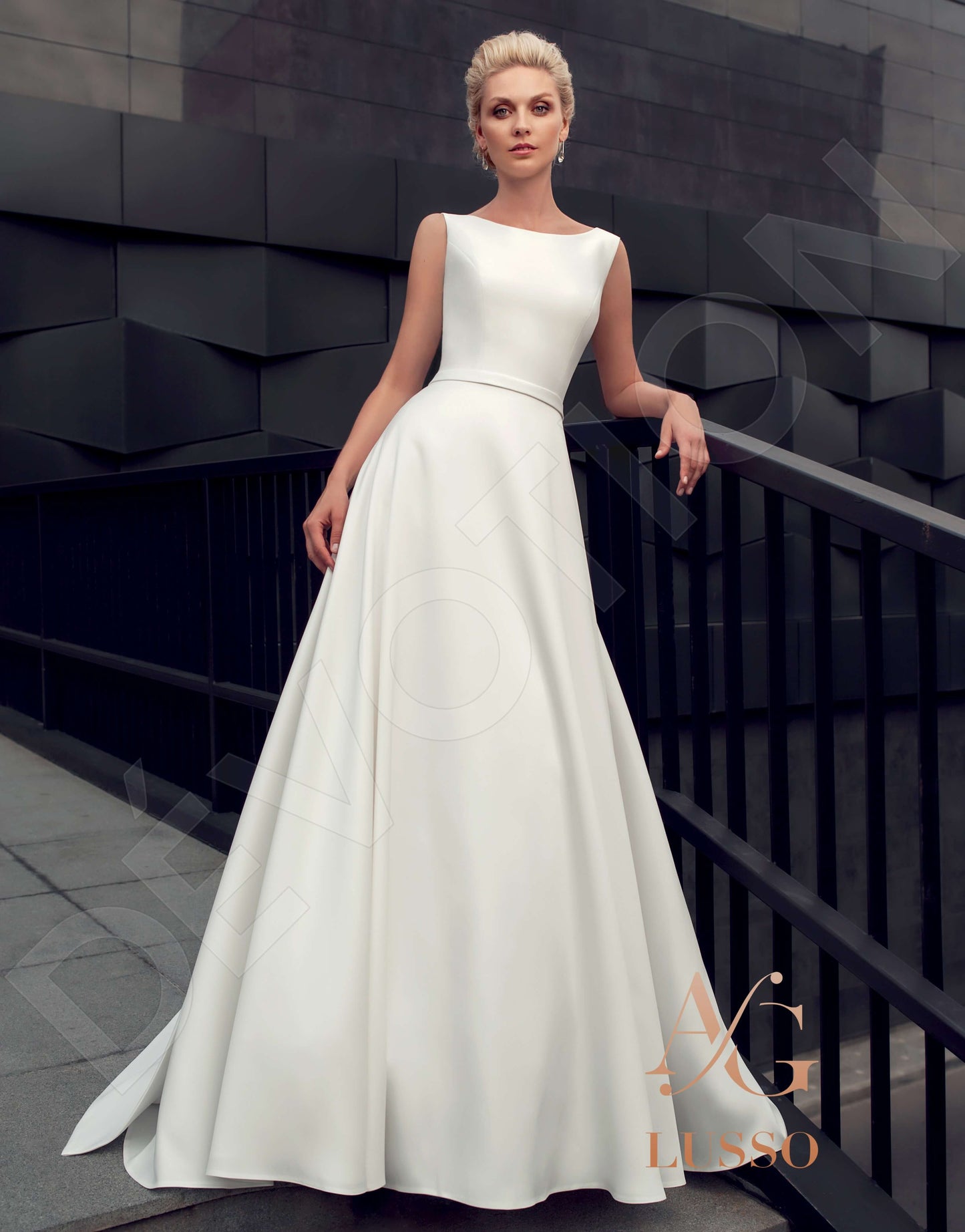 Joseanna Open back A-line Sleeveless Wedding Dress Front