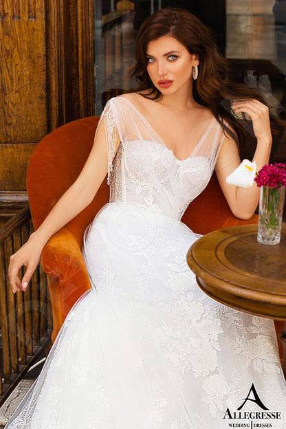 Ferise Open back A-line Straps Wedding Dress 7