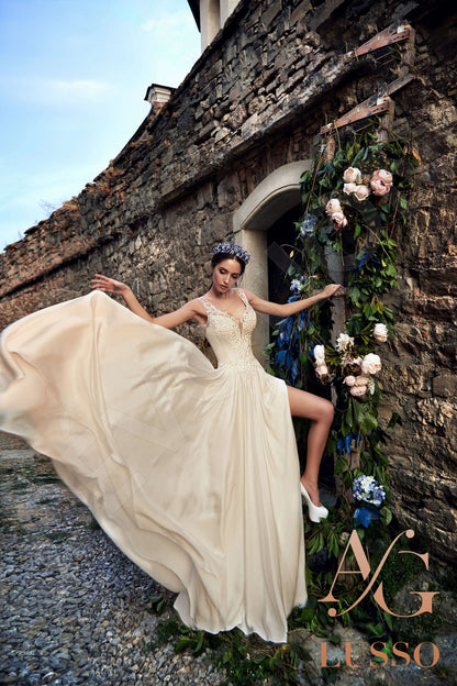Ylonne Sleeveless A-line Open back Wedding Dress 7
