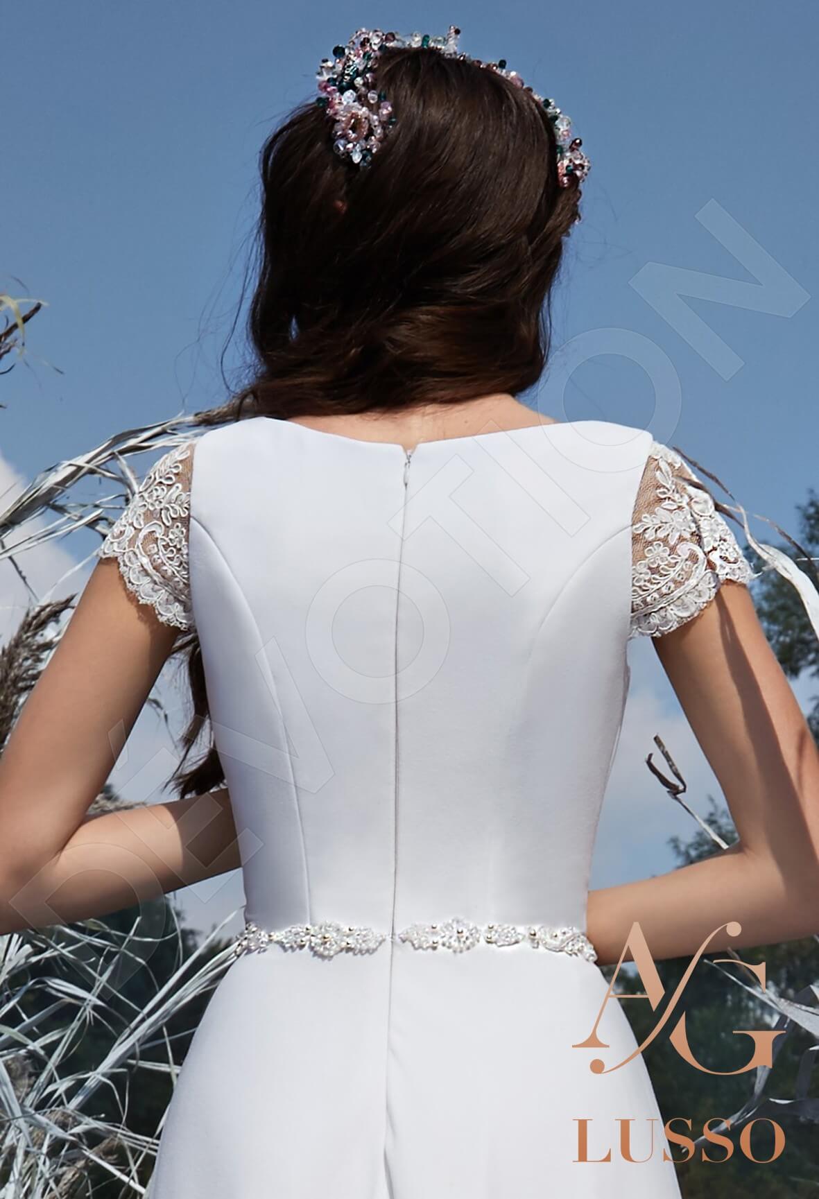 Anice Short/ Cap sleeve A-line Full back Wedding Dress 5