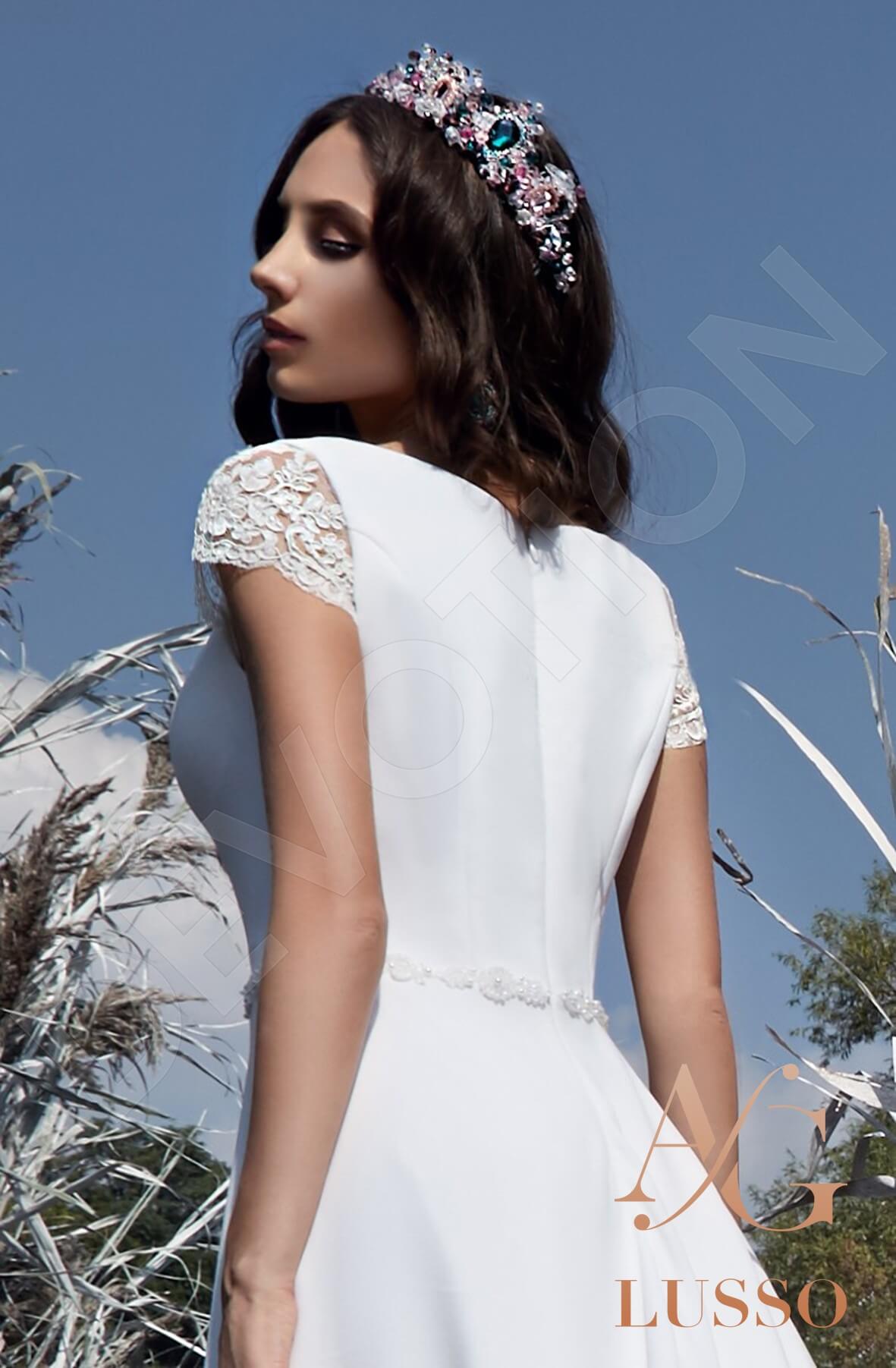 Anice Short/ Cap sleeve A-line Full back Wedding Dress 6