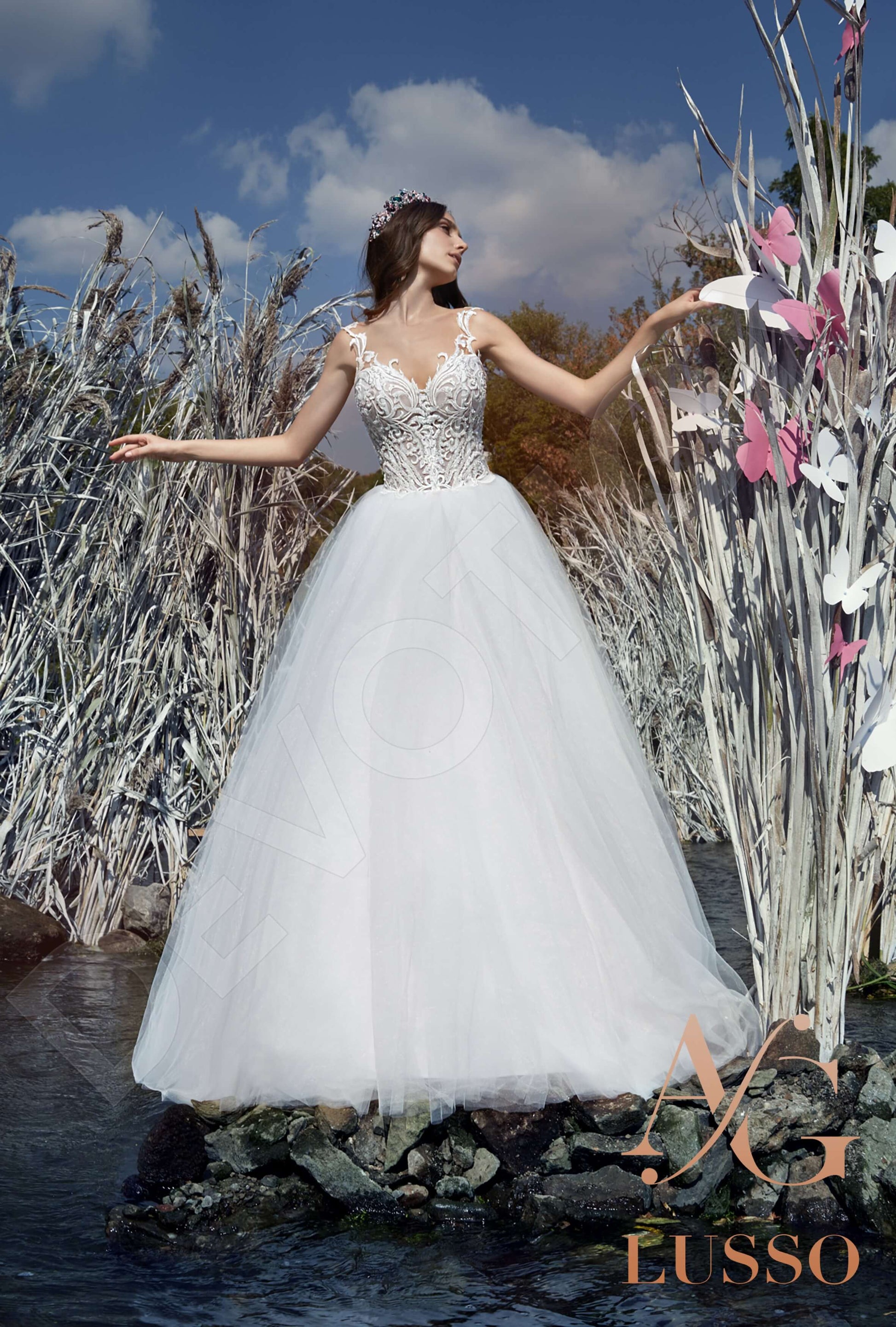 Susan Princess/Ball Gown Jewel White Wedding dress