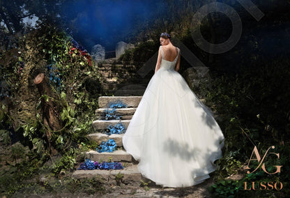Nencia Sleeveless Princess/Ball Gown Open back Wedding Dress 8