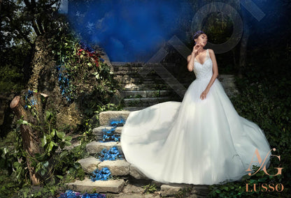 Nencia Sleeveless Princess/Ball Gown Open back Wedding Dress 7