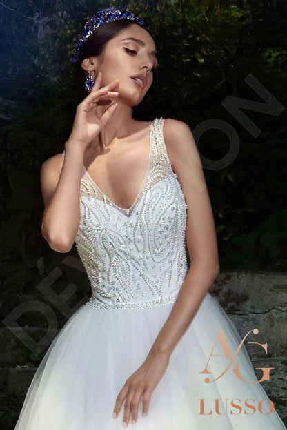 Nencia Sleeveless Princess/Ball Gown Open back Wedding Dress 3