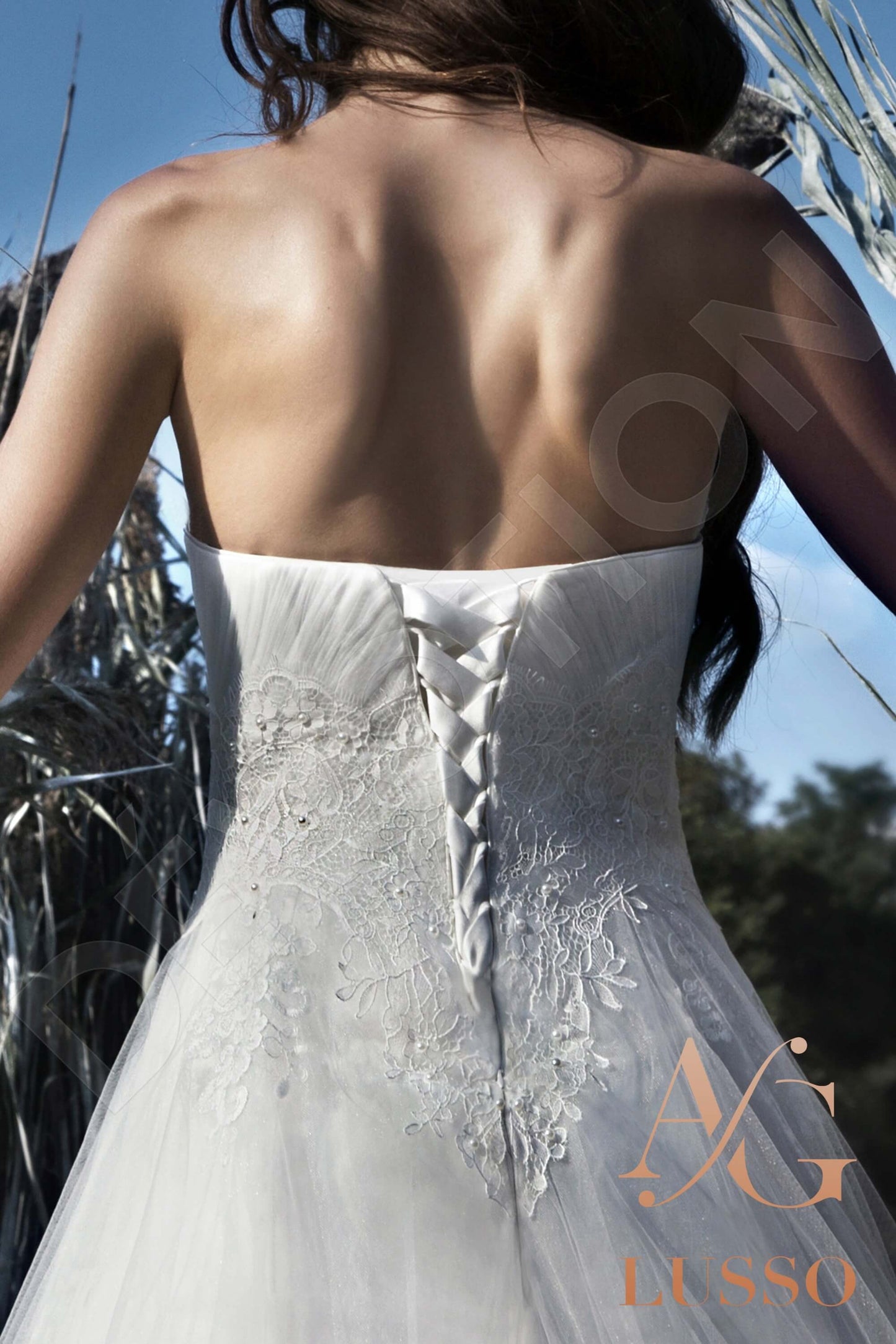 Judith Strapless A-line Open back Wedding Dress 4