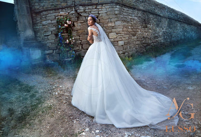 Alianna 3/4 sleeve Princess/Ball Gown Illusion back Wedding Dress 6