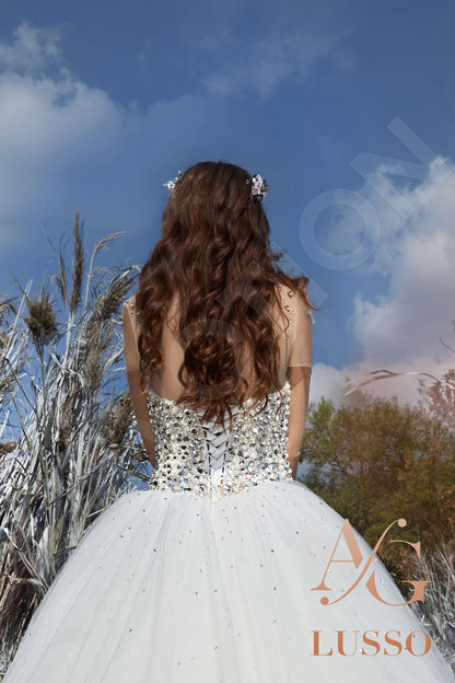 Daisee Long sleeve Princess/Ball Gown Open back Wedding Dress 5