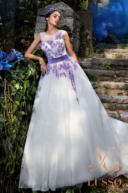 Leontina Sleeveless A-line Open back Wedding Dress Front