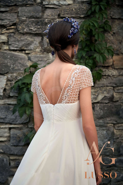 Almaria Short/ Cap sleeve A-line Open back Wedding Dress Back