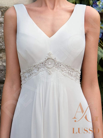 Lilandra Sleeveless A-line Open back Wedding Dress 5