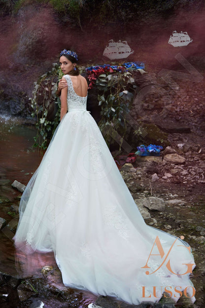 Mella Sleeveless A-line Open back Wedding Dress Back