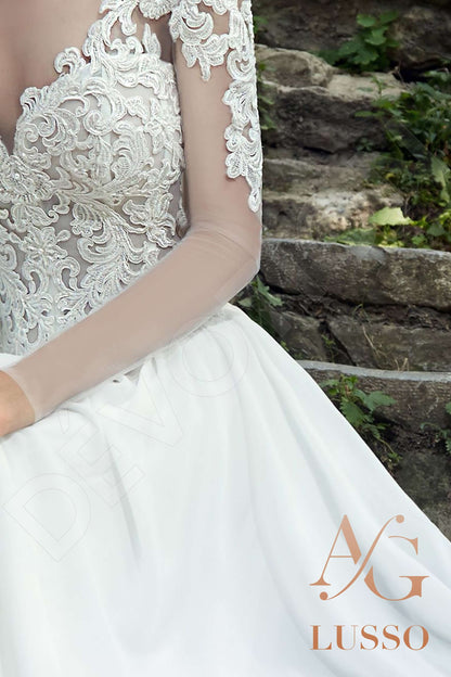 Salvaza Long sleeve A-line Open back Wedding Dress 6
