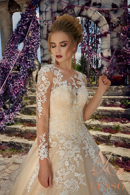 Libella Princess/Ball Gown Illusion back Long sleeve Wedding Dress 3