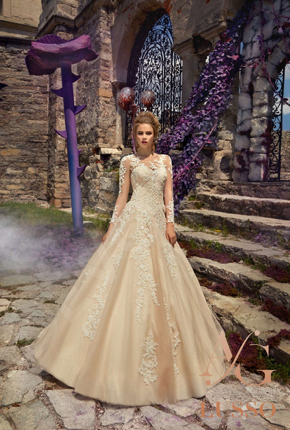 Libella Princess/Ball Gown Illusion back Long sleeve Wedding Dress 7