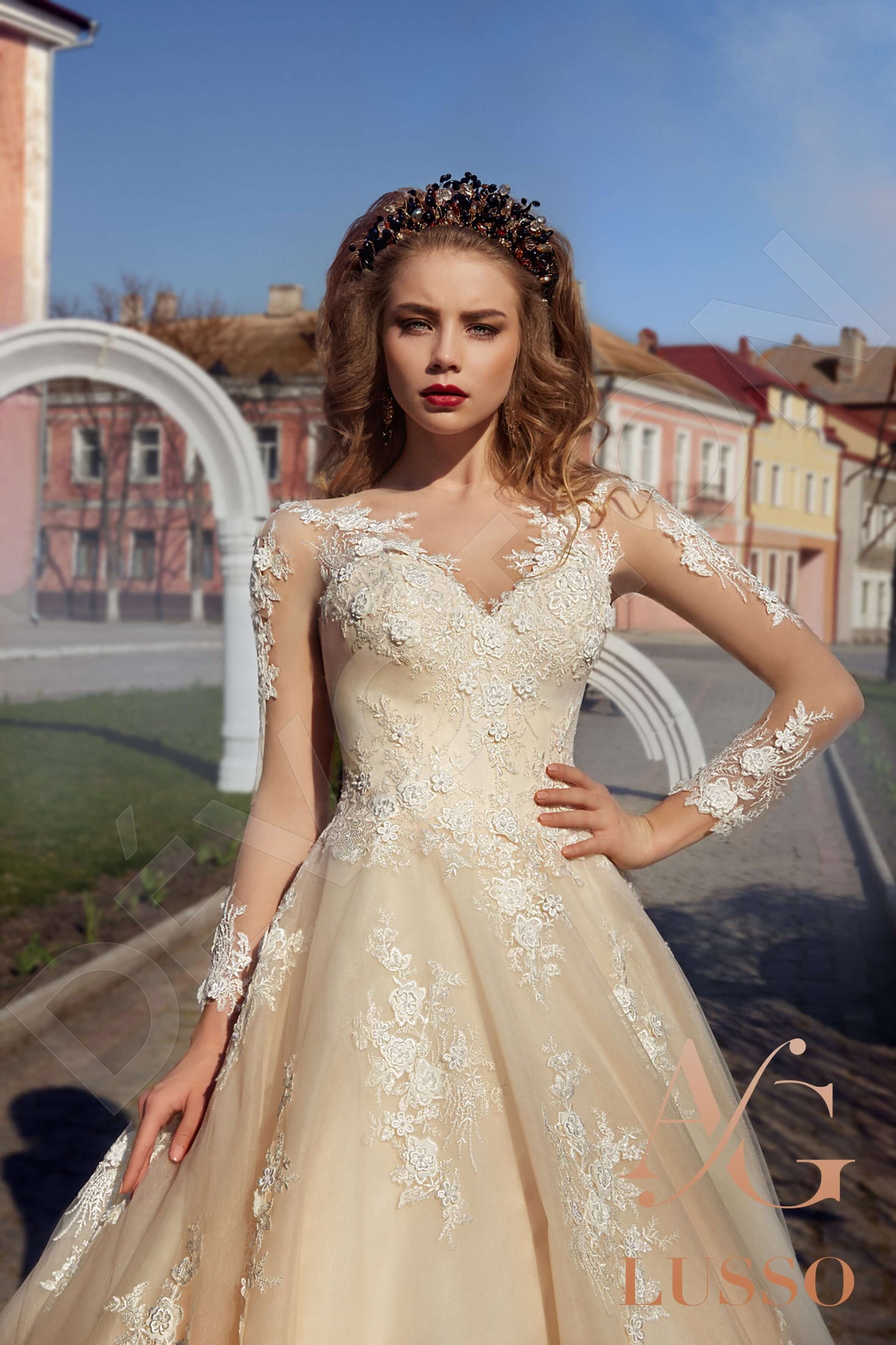 Imelly Princess/Ball Gown Illusion Nude Wedding dress