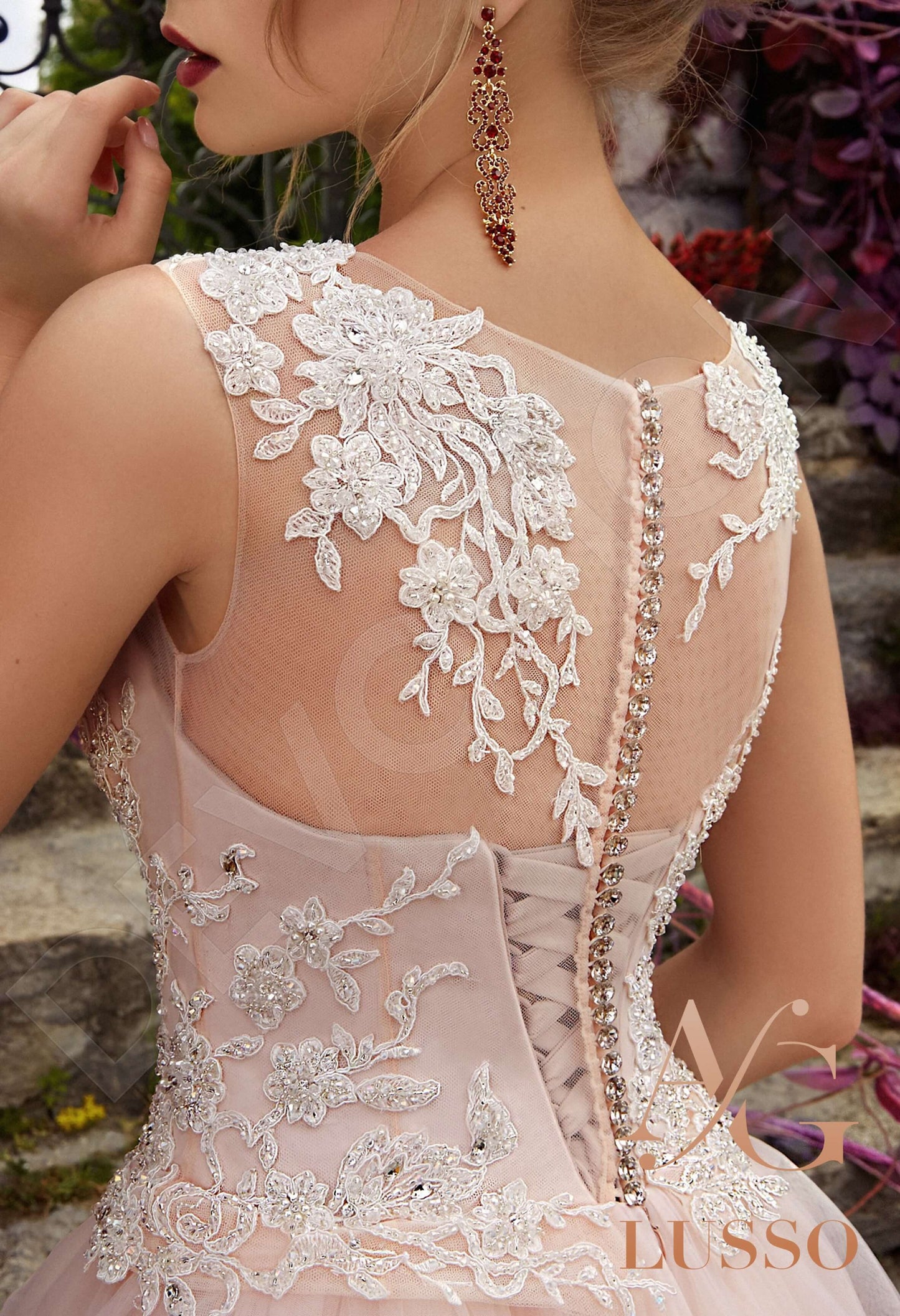Sindy Illusion back Princess/Ball Gown Sleeveless Wedding Dress 6
