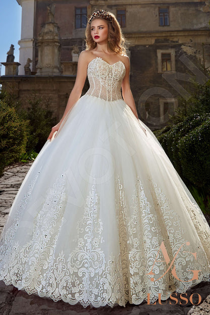 Jeralda Open back Princess/Ball Gown Strapless Wedding Dress Front
