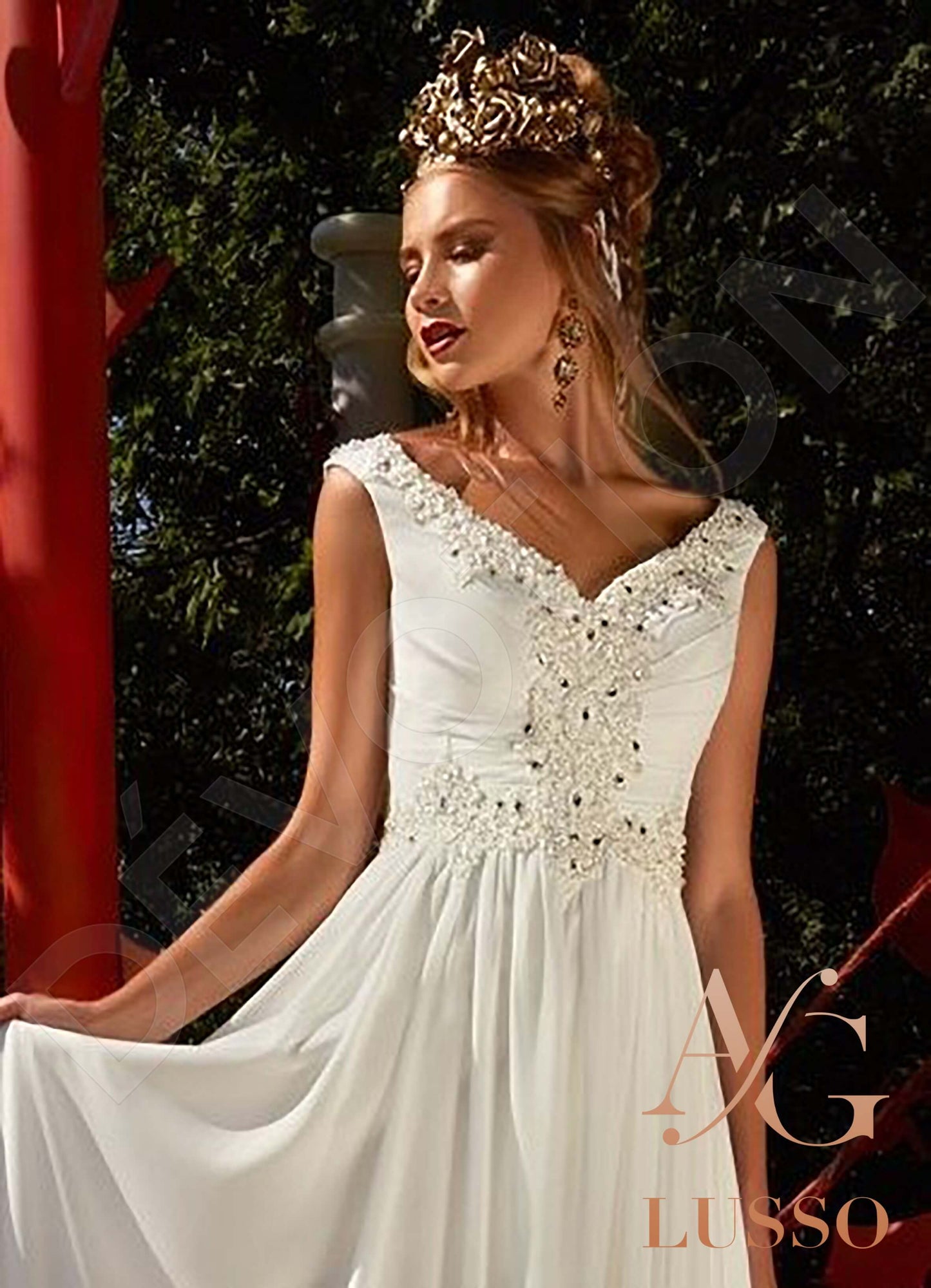 Deniza Open back A-line Sleeveless Wedding Dress 3