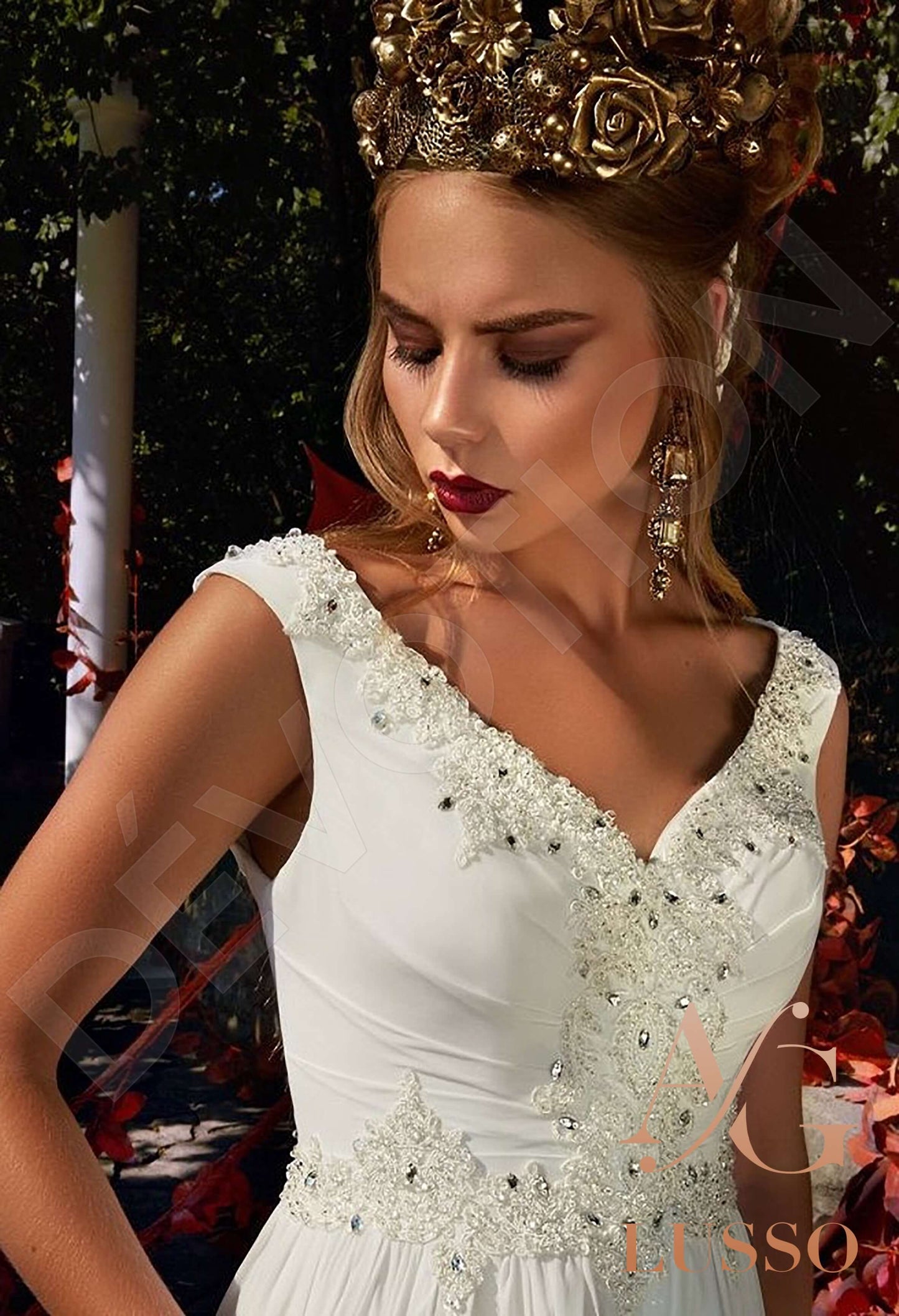 Deniza Open back A-line Sleeveless Wedding Dress 4
