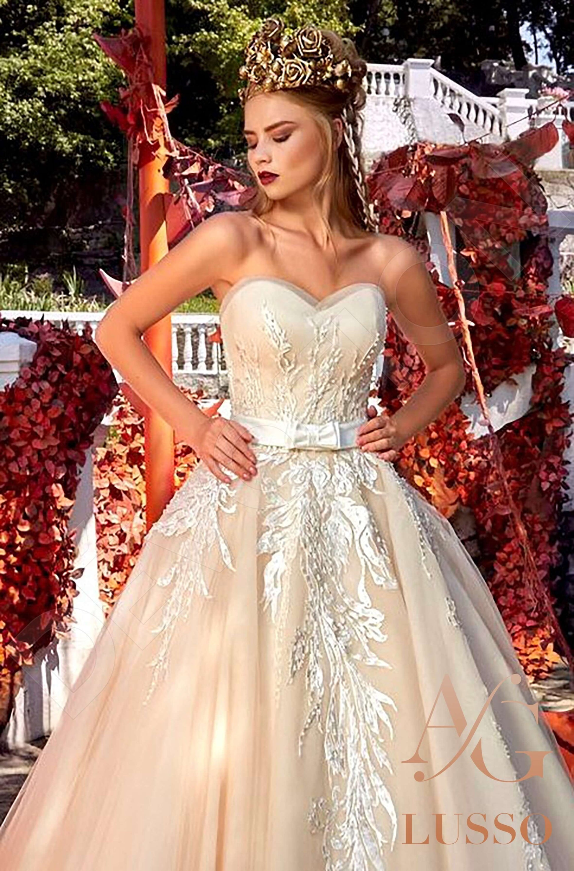 Marge Princess/Ball Gown Sweetheart Champagne Wedding dress