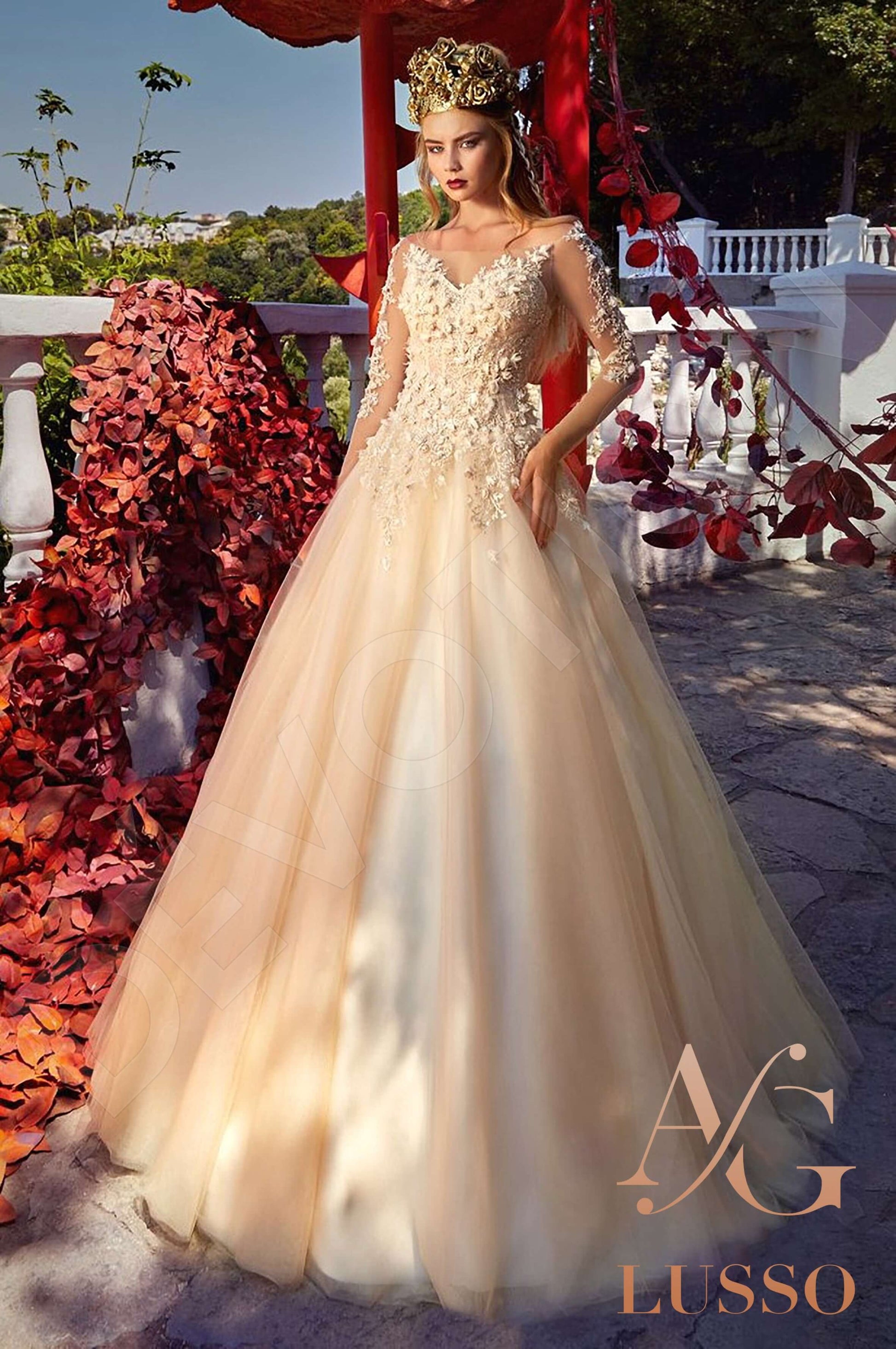Kaily Princess/Ball Gown Off-shoulder/Drop shoulders Nude Wedding dress