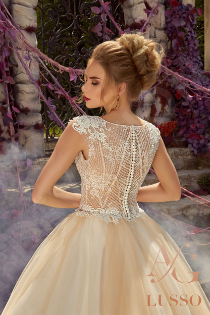Arna Full back Princess/Ball Gown Short/ Cap sleeve Wedding Dress 2