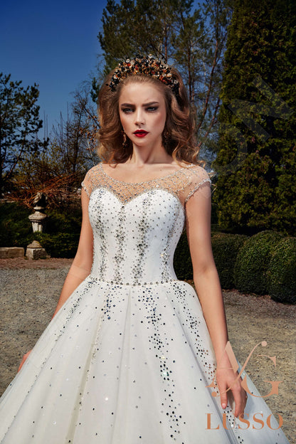 Dita Open back Princess/Ball Gown Short/ Cap sleeve Wedding Dress 2