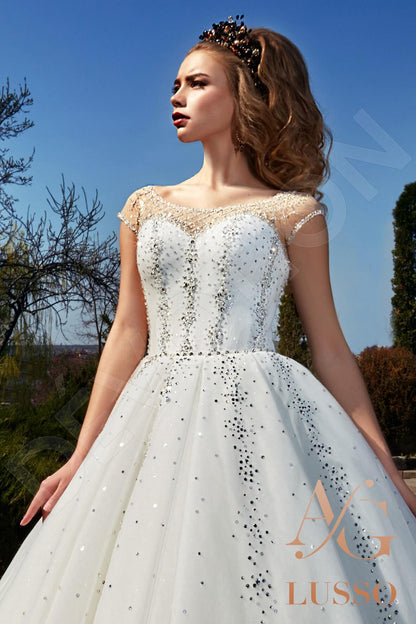Dita Open back Princess/Ball Gown Short/ Cap sleeve Wedding Dress 3