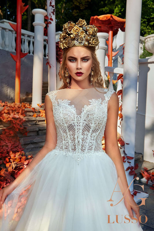 Sonya Princess/Ball Gown Jewel White Wedding dress